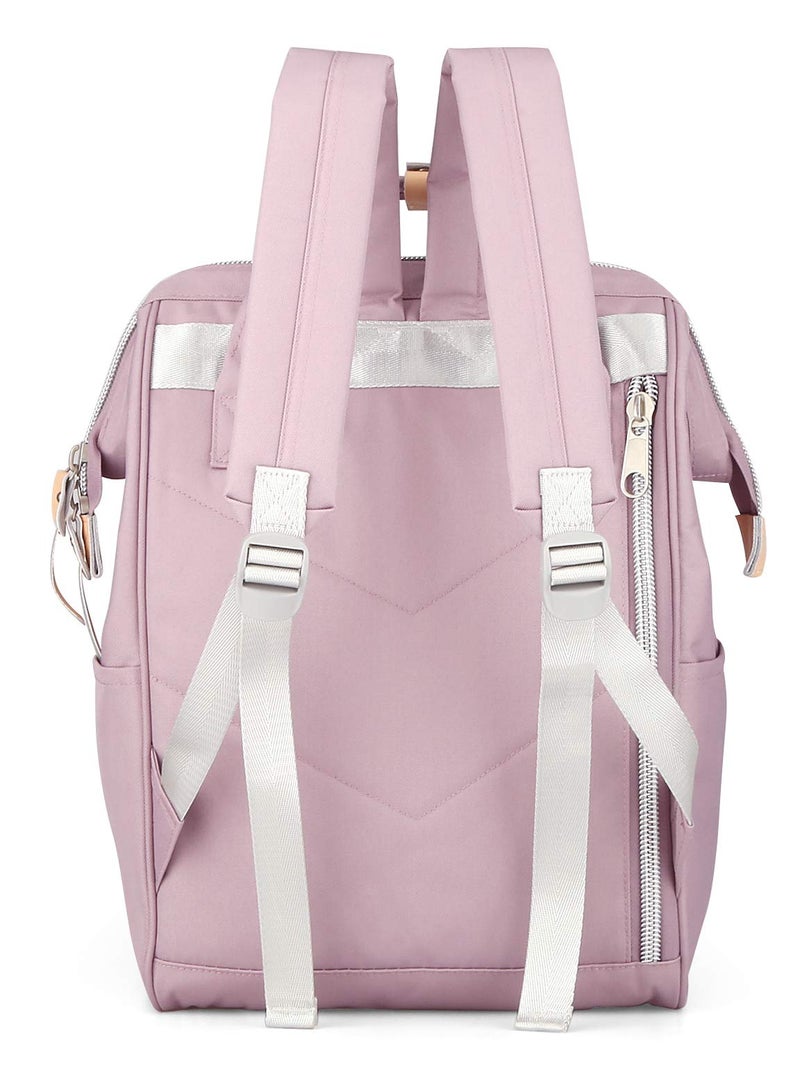 Himawari Laptop Backpack, Stylish Eco-Friendly Canvas, 11"x16"x6.3", Large Capacity, Multi-Functional with USB Port, Padded Back Panel, Adjustable Shoulder Straps - Image 5